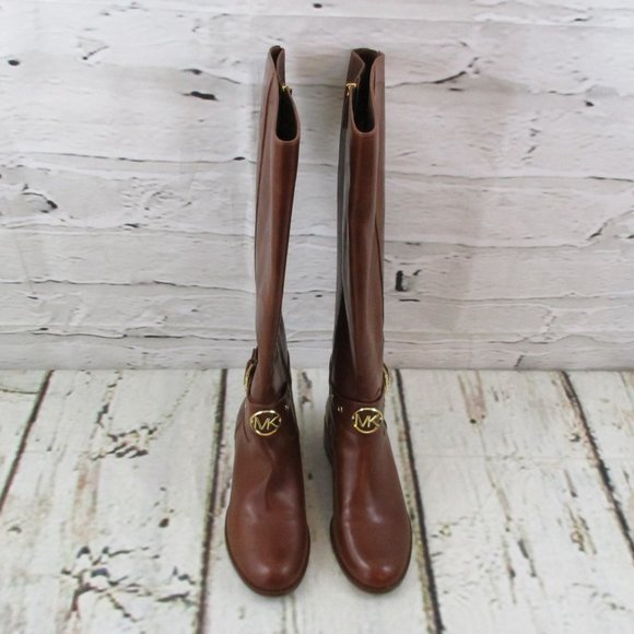 Michael Kors Heather Leather Wide Calf Riding Boots - Picture 7 of 9